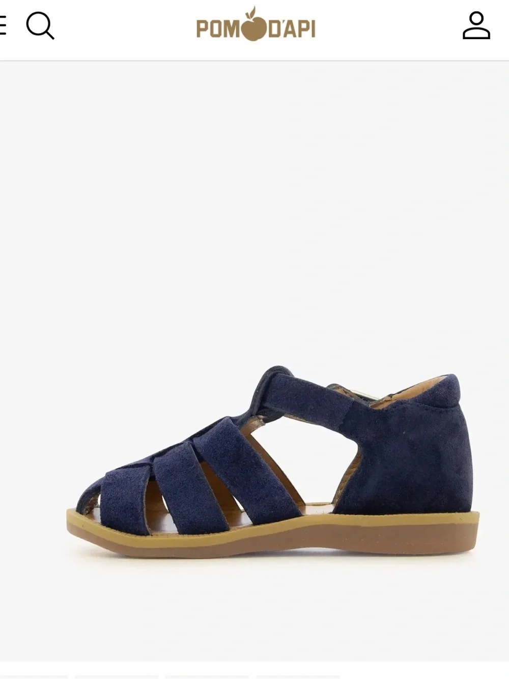 Pom D’api poppy daddy navy suede fisherman sandals